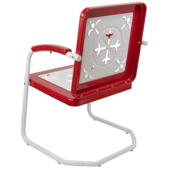 35" Square Outdoor Retro Tulip Armchair Red {5}