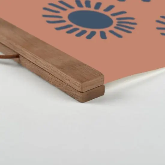 Circle Burst Clay 12" x 18" Teak Hanging Canvas {3}