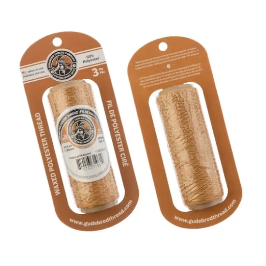 Gudebrod 0.015" Waxed Polyester Thread Natural {4}