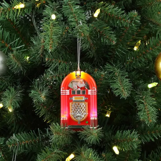 Red Retro LED Jukebox Ornament {3}