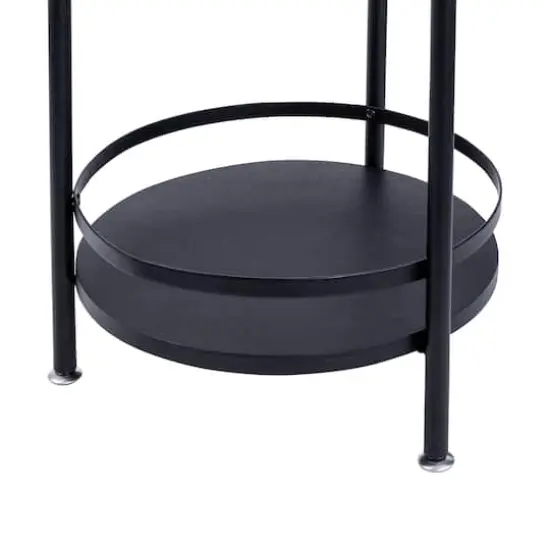 Honey Can Do Black 2-Tier Round Side Table {6}