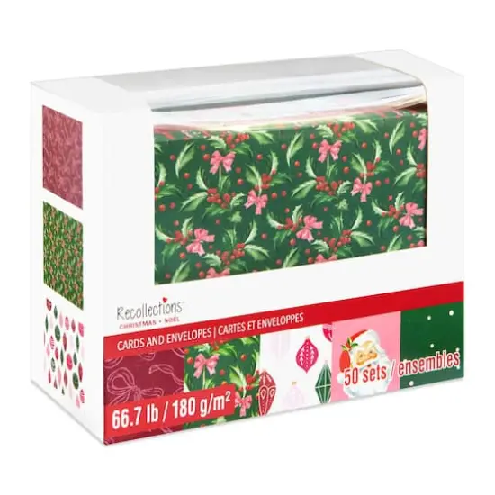 Holly Jolly Christmas Cards & Envelopes, 50ct. by Recollections&trade; {5}