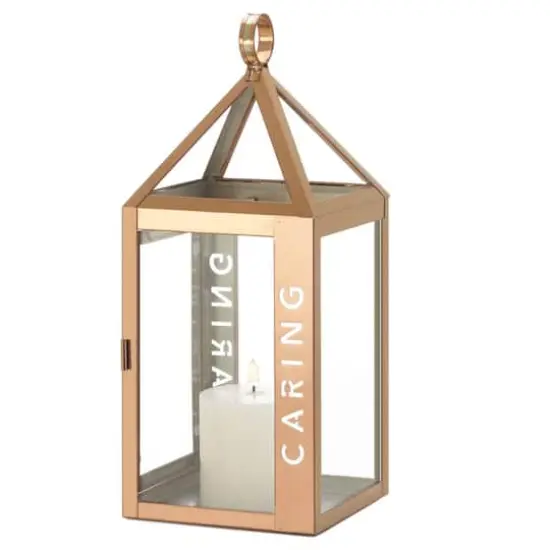 17.5" Large Rose Metal Caring Lantern {4}