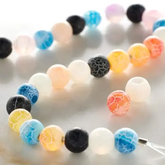Matte Multicolor Crackled Agate Round Beads, 6mm by Bead Landing&trade; {3}