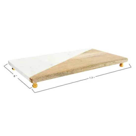 Hello Honey&reg; Mango Wood & Marble Serving Tray {10}