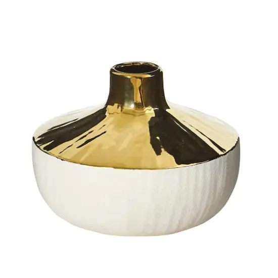 5.5" Elegance Ceramic Decorative Vase with Gold Accents {1}