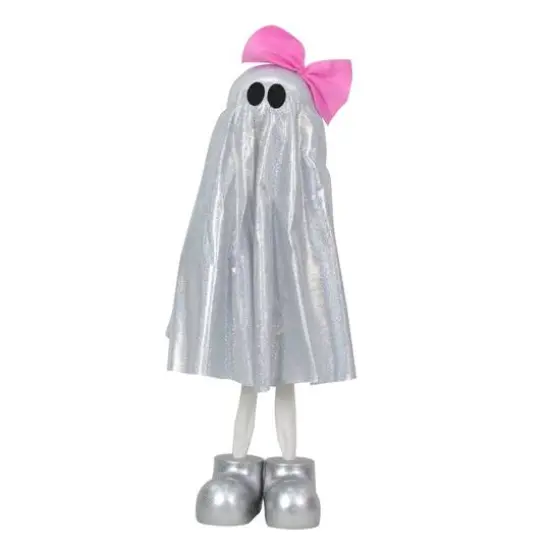 27.5" Fabric Ghost with Bow Tabletop D&eacute;cor by Ashland&reg; White {1}