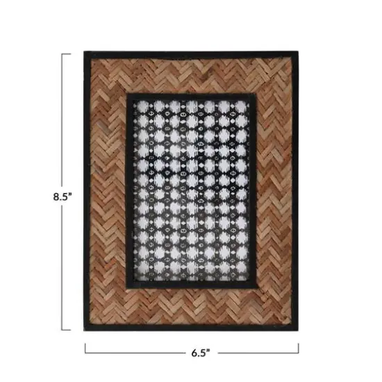 Hello Honey&reg; Herringbone Pattern Bamboo 7" x 9" Photo Frame {1}