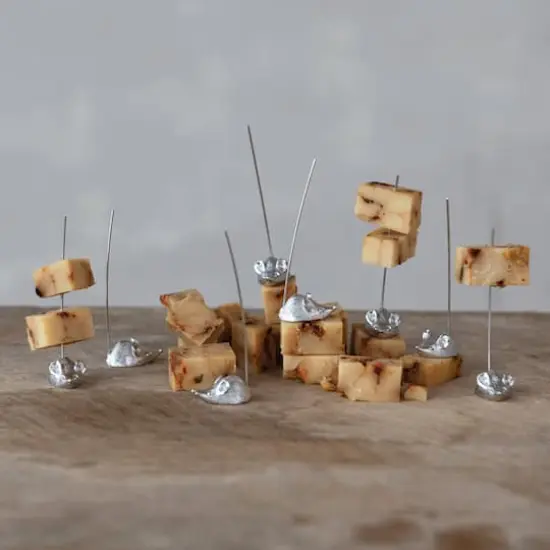 Hello Honey 8-Piece Zinc Alloy Appetizer Picks with Mouse Design, Silver {3}