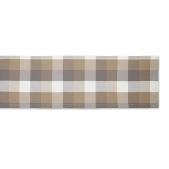 DII&reg; 72" Tri-Color Check Table Runner Stone {4}