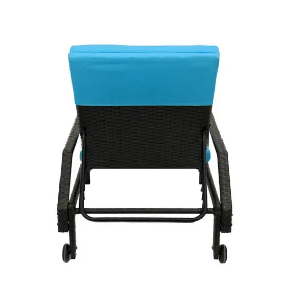 All Weather Plastic Wicker Chaise Lounge {6}