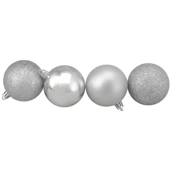 60ct. 2.5" 4-Finish Silver Shatterproof Ball Ornaments {5}