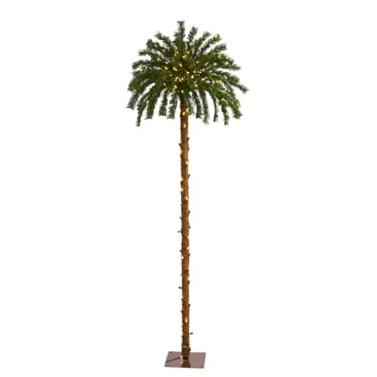 6ft. Pre-Lit Palm Artificial Christmas Tree, Warm White LED Lights {1}