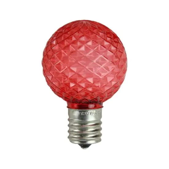 Red Faceted LED G40 Replacement Bulbs, 25ct. {1}
