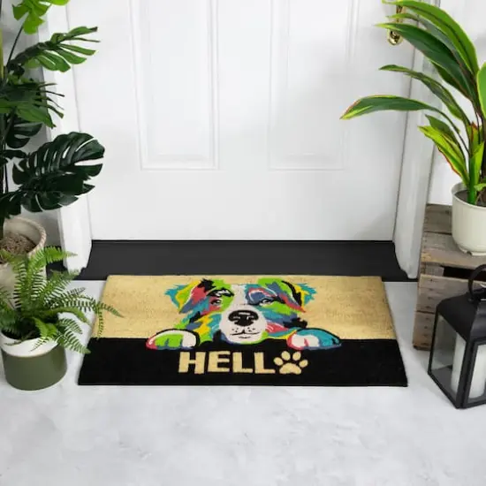 Multicolor Dog Hello Doormat {3}