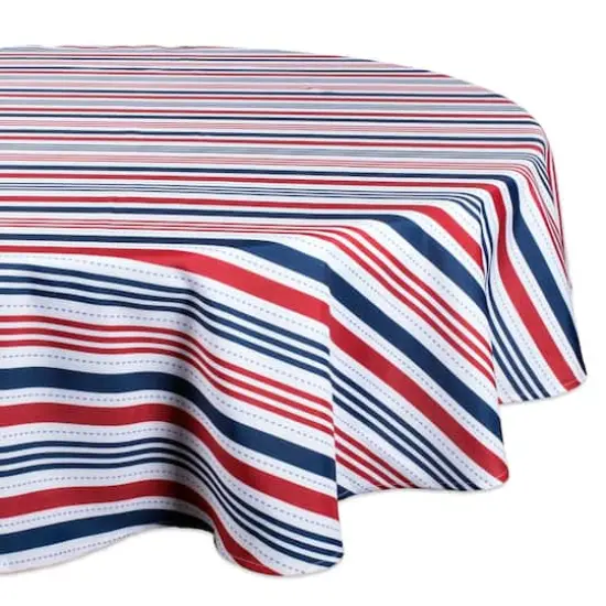DII&reg; 60" Round Patriotic Stripe Outdoor Tablecloth {1}