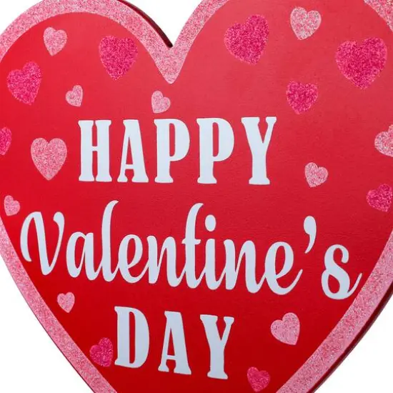 Glitzhome&reg; 15" Wooden Heart-Shaped Valentine's Yard Stakes Set {8}