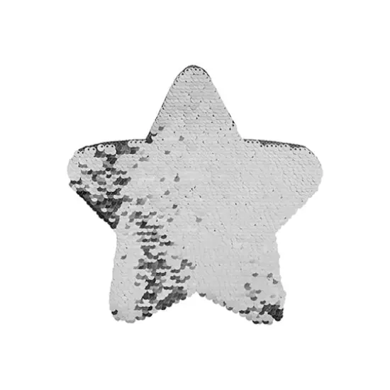 Craft Express 2ct. 7" Silver & White Star Sublimation Sequin Patches {3}