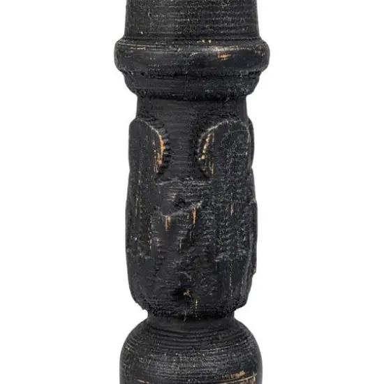 Hello Honey&reg; Round Black Wood Taper Candle Holder Set {6}