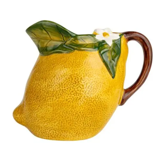 Hello Honey&reg; 6.25" Sunny Orchard Stoneware Lemon Pitcher {9}