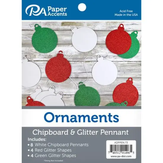 PA Paper&trade; Accents Ornaments Chip & Glitter Pennant Set {1}