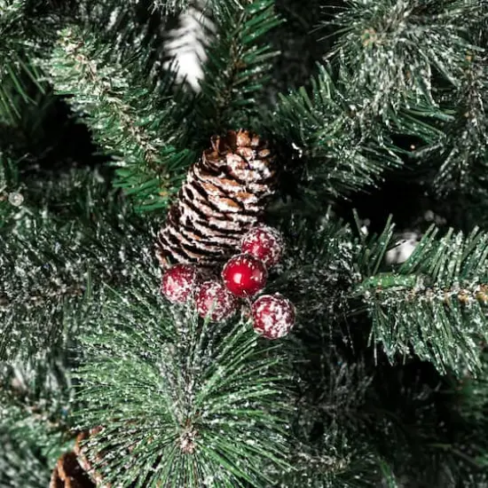 5ft. Pre-Lit Flocked Pine Artificial Christmas Tree, Warm White Lights, 2ct. {6}