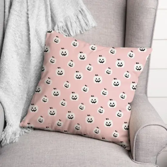 Pink Pumpkins Galore Throw Pillow {3}