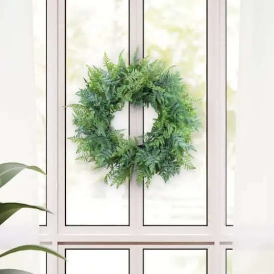 26" Artificial Fern Spring Wreath {3}