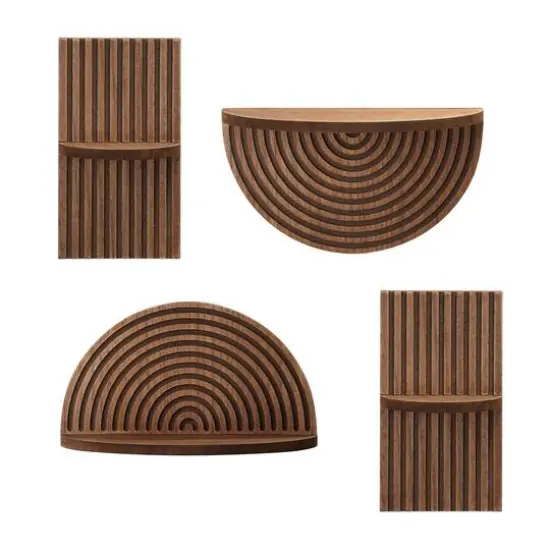 American Art Decor Half Circles Meet Right Angles 4-Piece Shelf Set - 10" x 5.5", 6.25" x 11.75" {6}