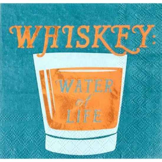 JAM Paper Whiskey Water Of Life Cocktail Napkins, 40ct. {1}
