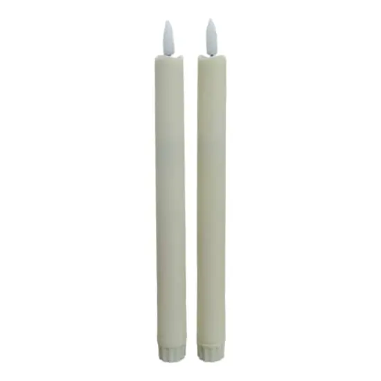 10" Flickering LED Wax Taper Candles, 2ct. by Ashland&reg; Ivory {1}