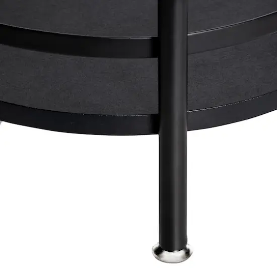Honey Can Do Black 2-Tier Round Side Table {8}