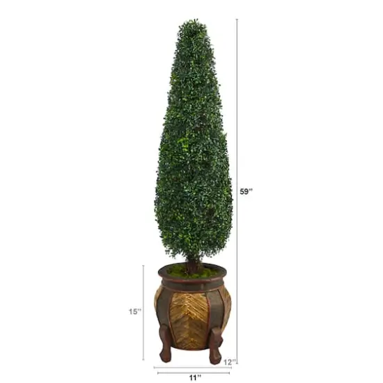5ft. Boxwood Topiary in Decorative Planter {3}