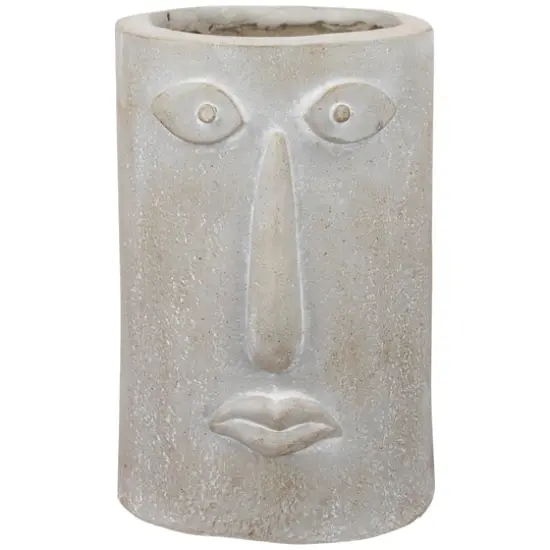 12.25" Abstract Face Ceramic Outdoor Garden Planter {1}