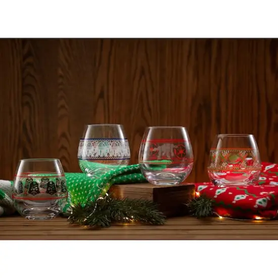 JoyJolt® Star Wars™ 15oz. Ugly Sweater Collection Stemless Drinking Glass, 4ct. {3}