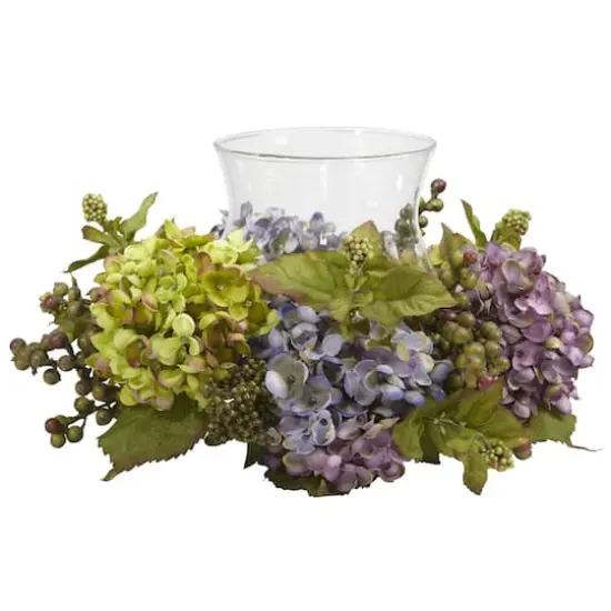 7" Mixed Hydrangea Arrangement with Vase {1}