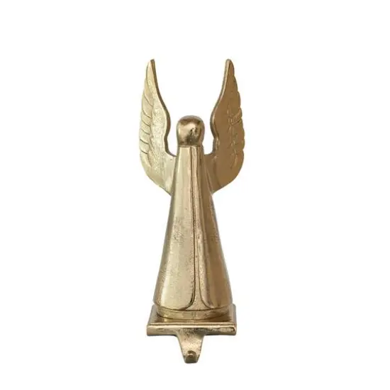 Hello Honey&reg; 12" Gold Cast Aluminum Angel Stocking Holder {1}