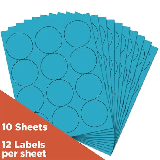 JAM Paper 2.5" Circle Product & Container Labels, 120ct. Blue {4}