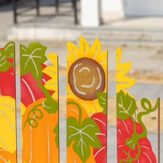 Glitzhome&reg; 41.75" Fall Metal Pumpkin Patch Combo Yard Stake {6}