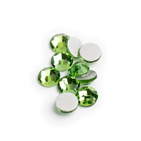 John Bead Crystal Lane SS30 Glass Round Flatback Rhinestones, 72ct. Peridot {1}