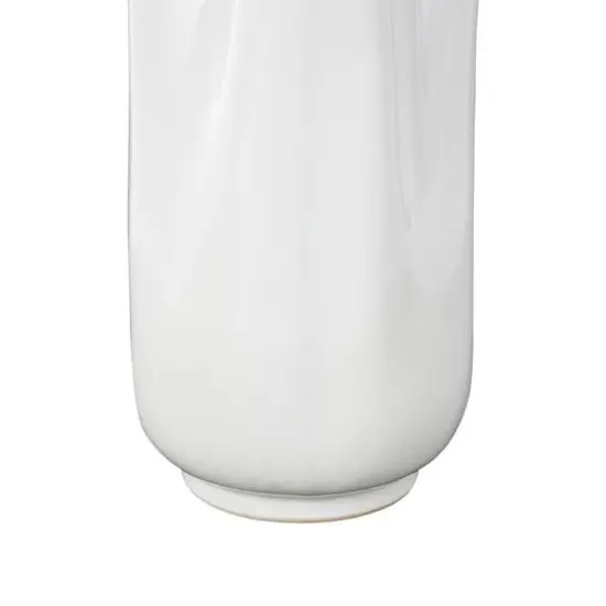 22" White Abstract 4-Opening Ceramic Vase {6}
