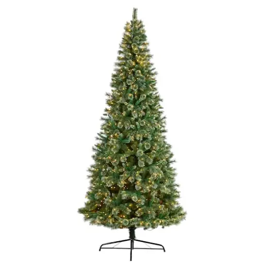 10ft. Pre-Lit Wisconsin Snow Tip Pine Artificial Christmas Tree, Clear LED Lights {1}