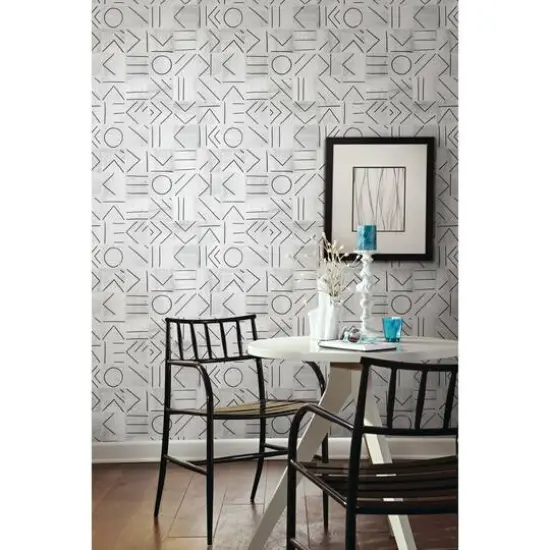 RoomMates Down The Line Peel & Stick Wallpaper Black and Gray {5}