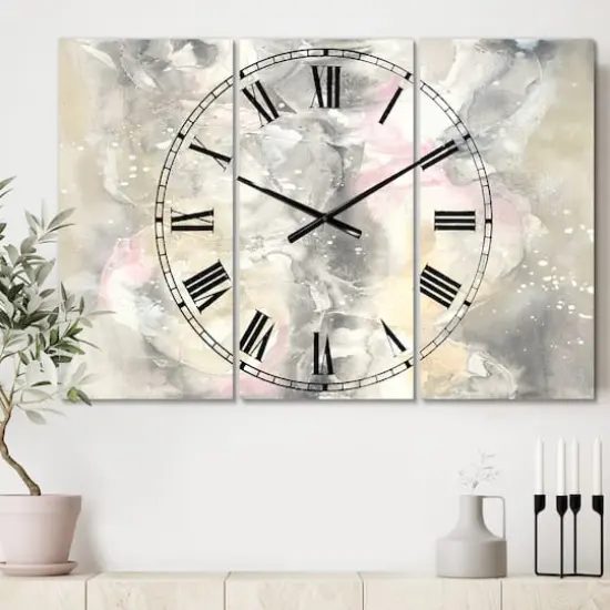 Designart Watercolor Snowflakes II Multipanel Wall Clock {3}