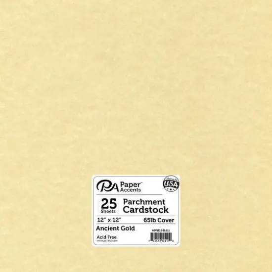 PA Paper™ Accents 12" x 12" 65lb. Parchment Cardstock, 25 Sheets Ancient Gold {1}