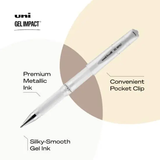 uniball&trade; GEL IMPACT 1mm White Gel Pens, 3ct. {9}