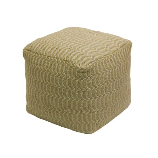 16" Hand Woven Pouf Ottoman Sand {1}