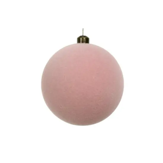 4 Pack 3.8" Flocked Shatterproof Ball Ornaments by Ashland&reg; Pink {3}