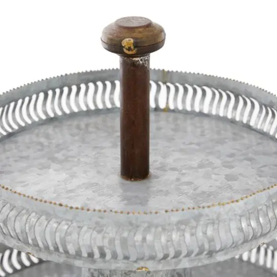 Silver Iron Farmhouse 2 Tier Tray Stand {5}