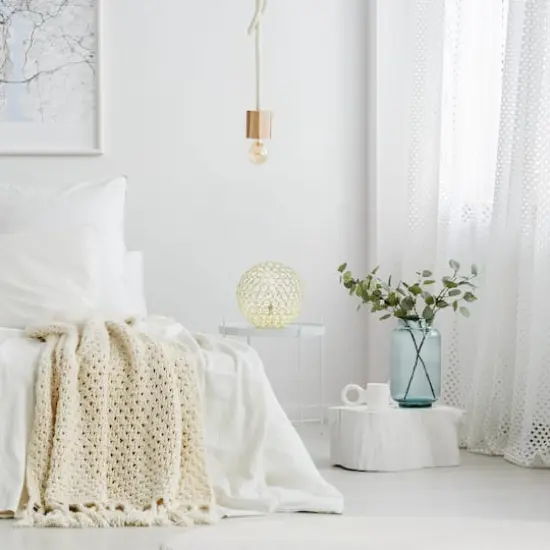 Lalia Home 10" Medium Metal Crystal Round Orb Table Lamp Gold {6}